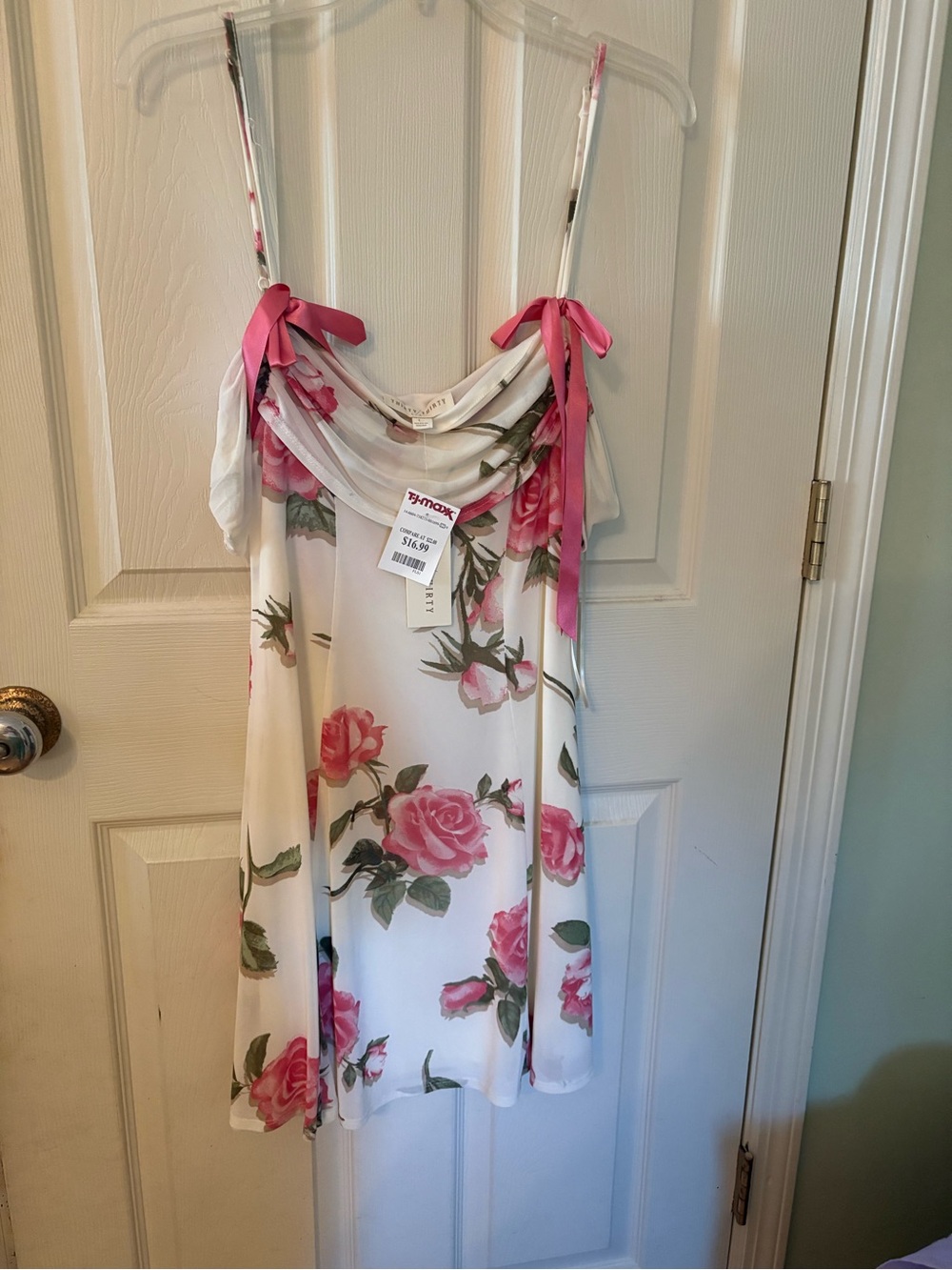 Romantic Pink Rose Slip Mini Dress - Unbranded